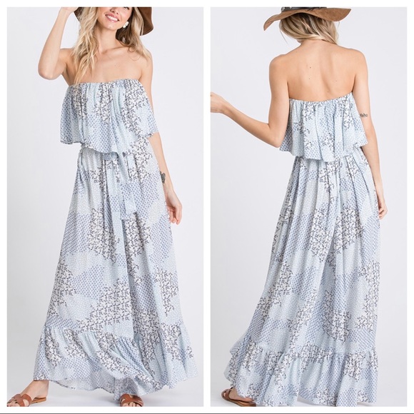 FLORAL PRINT FLOUNCE OFF THE SHOULDER JUMPSUIT - Picture 9 of 9